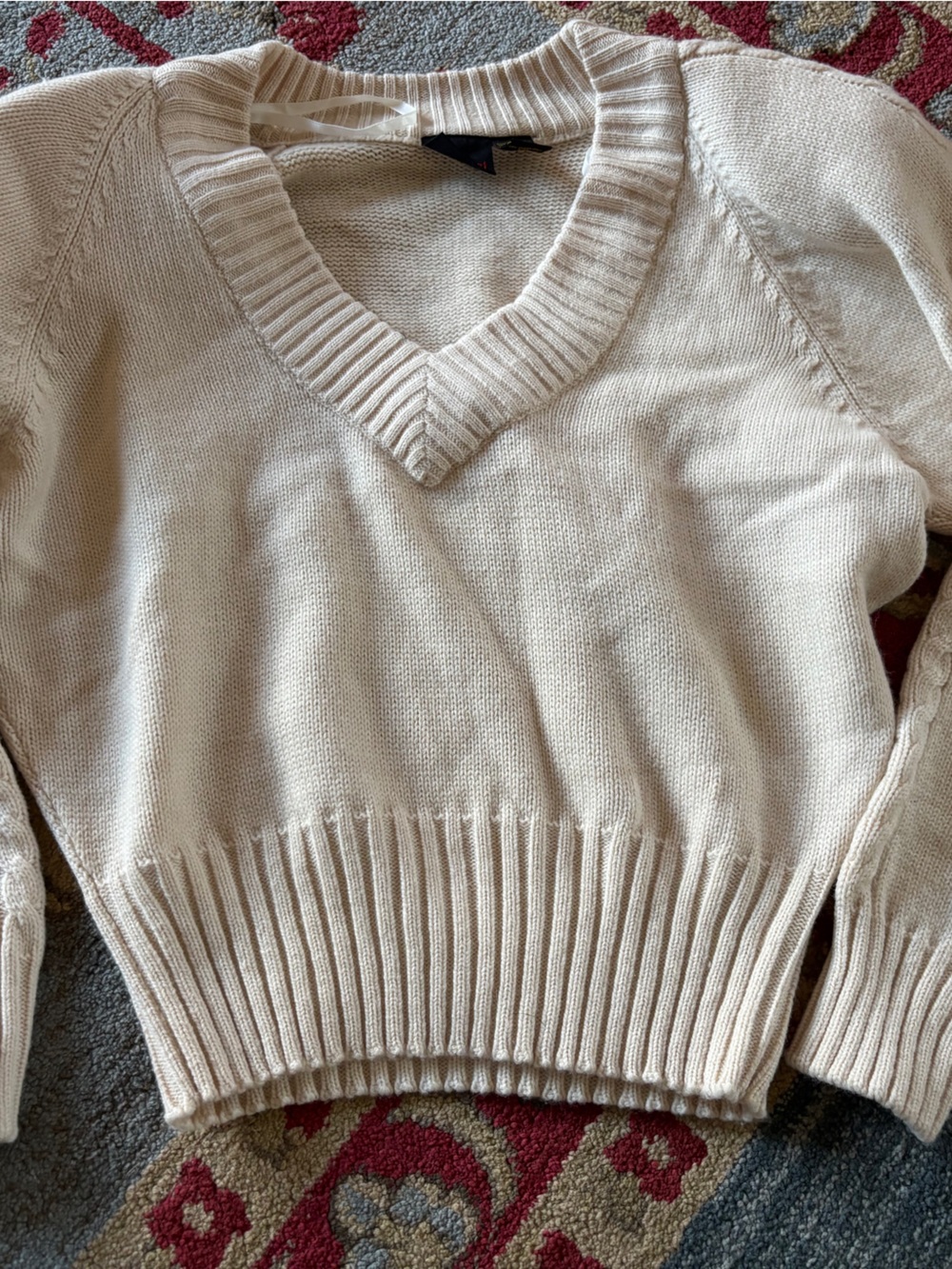 Vintage liz sport wool blend v neck sweater medium